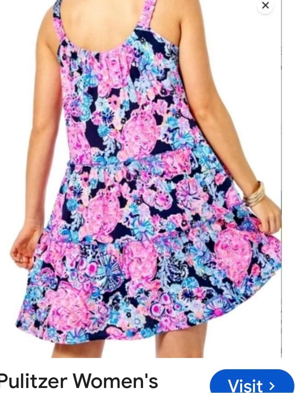 NWT Lilly Pulitzer Loro Dress XXL High Tide Navy Turtle Amazement Swing tiered